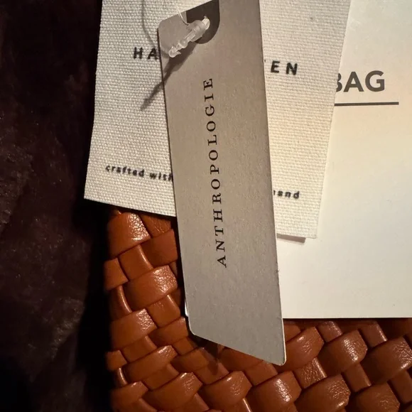 Anthropology Elegant Brown Woven Tote Bag - Picture 3 of 6
